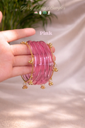 Kashmiri bangle with Pink Jelly bangle