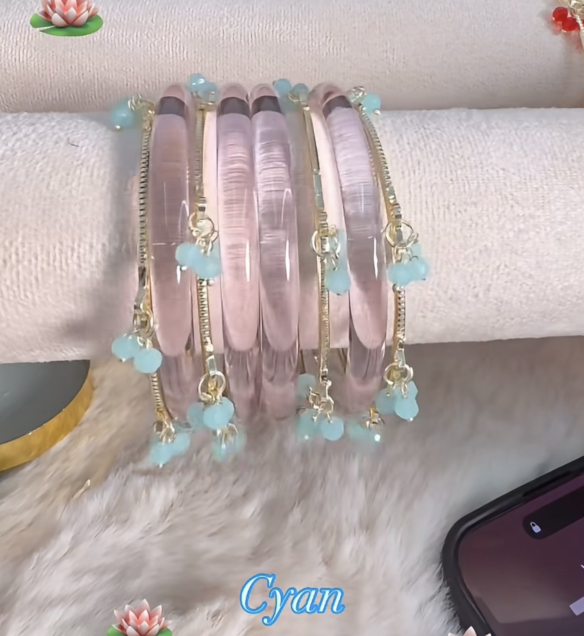 Colorful Cyan Kashmiri bangle